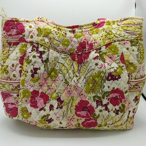Vera Bradley Make Me Blush On the Go Tote Large Pink Floral Retired - Picture 1 of 10